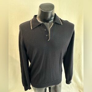 Bachrach Sweater Mens Medium Merino Wool Long Sleeve Pullover Italian Made